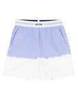 Msgm Shorts Ladies Two Tone Stripe Blue-White