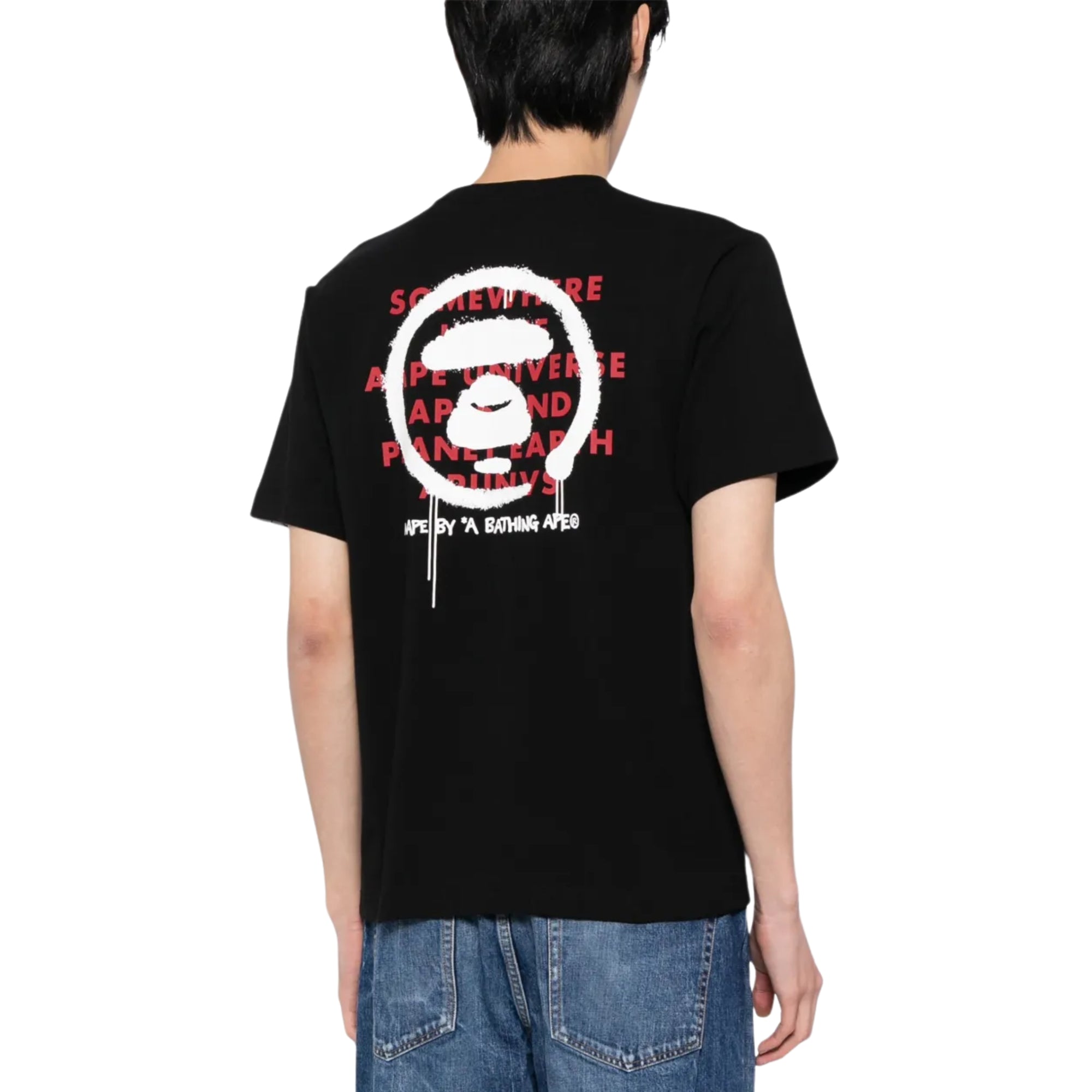 Aape T-Shirt Moonface Logo Black-Red