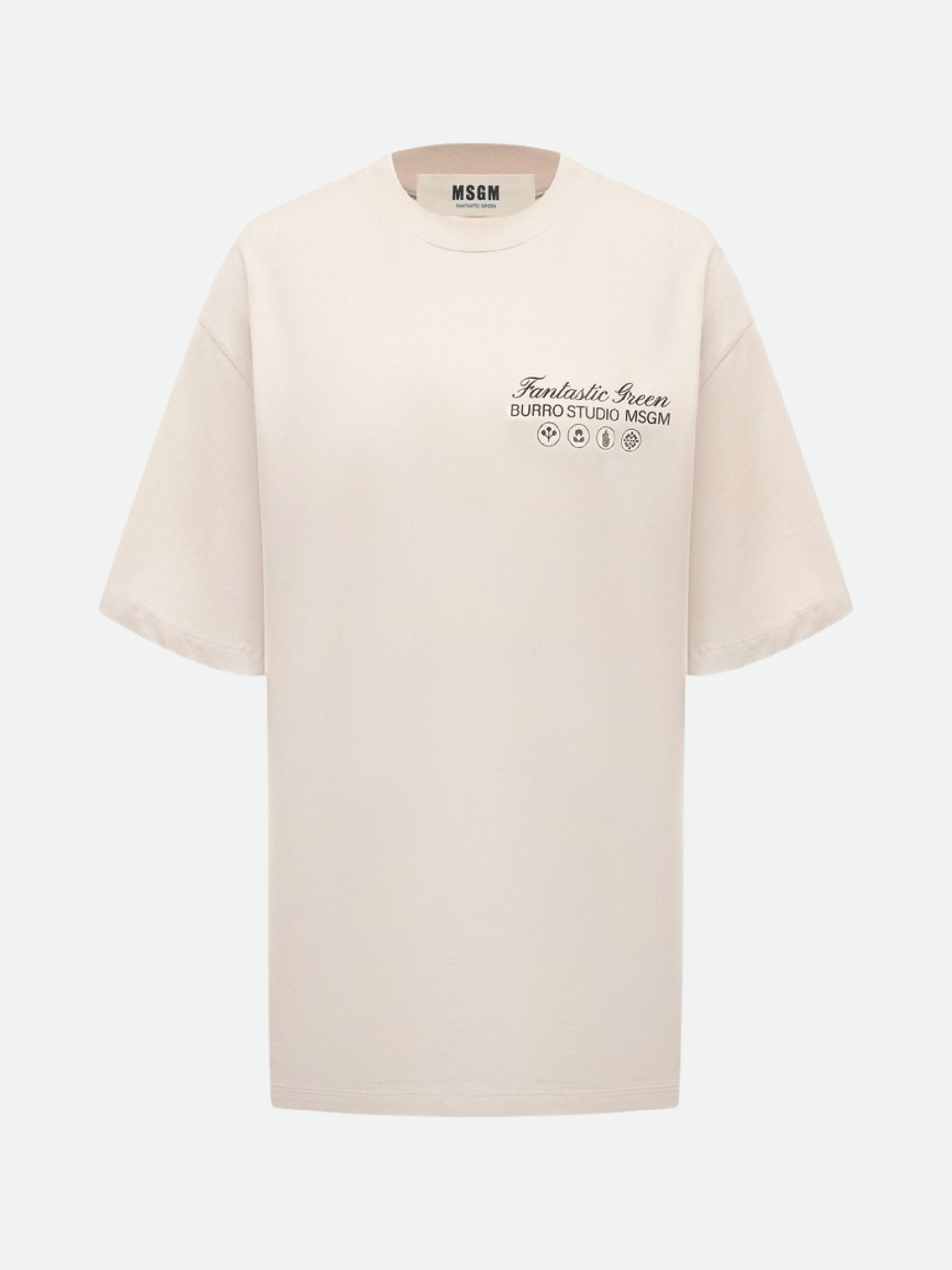 Msgm Crew Side Studio White