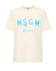 Msgm T-Shirt Logo White-Blue