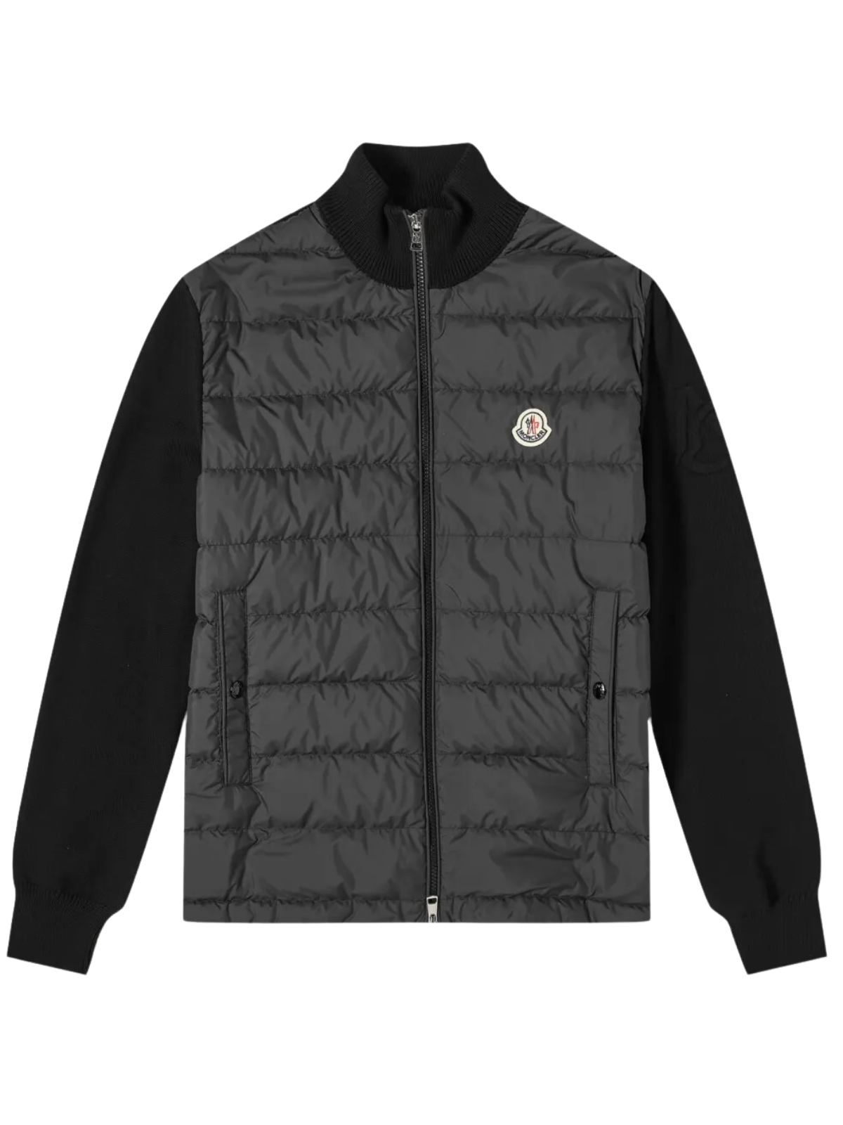 Moncler Cardigan Padded Logo Black - 1