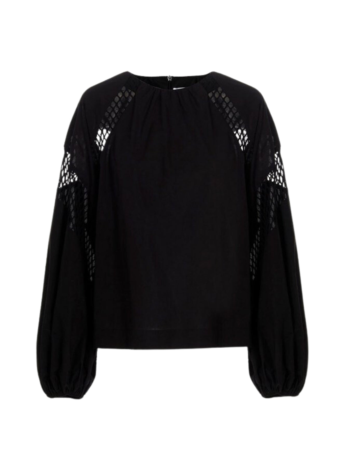 Msgm Blouse Ladies Pattern Sleeve Black - 1