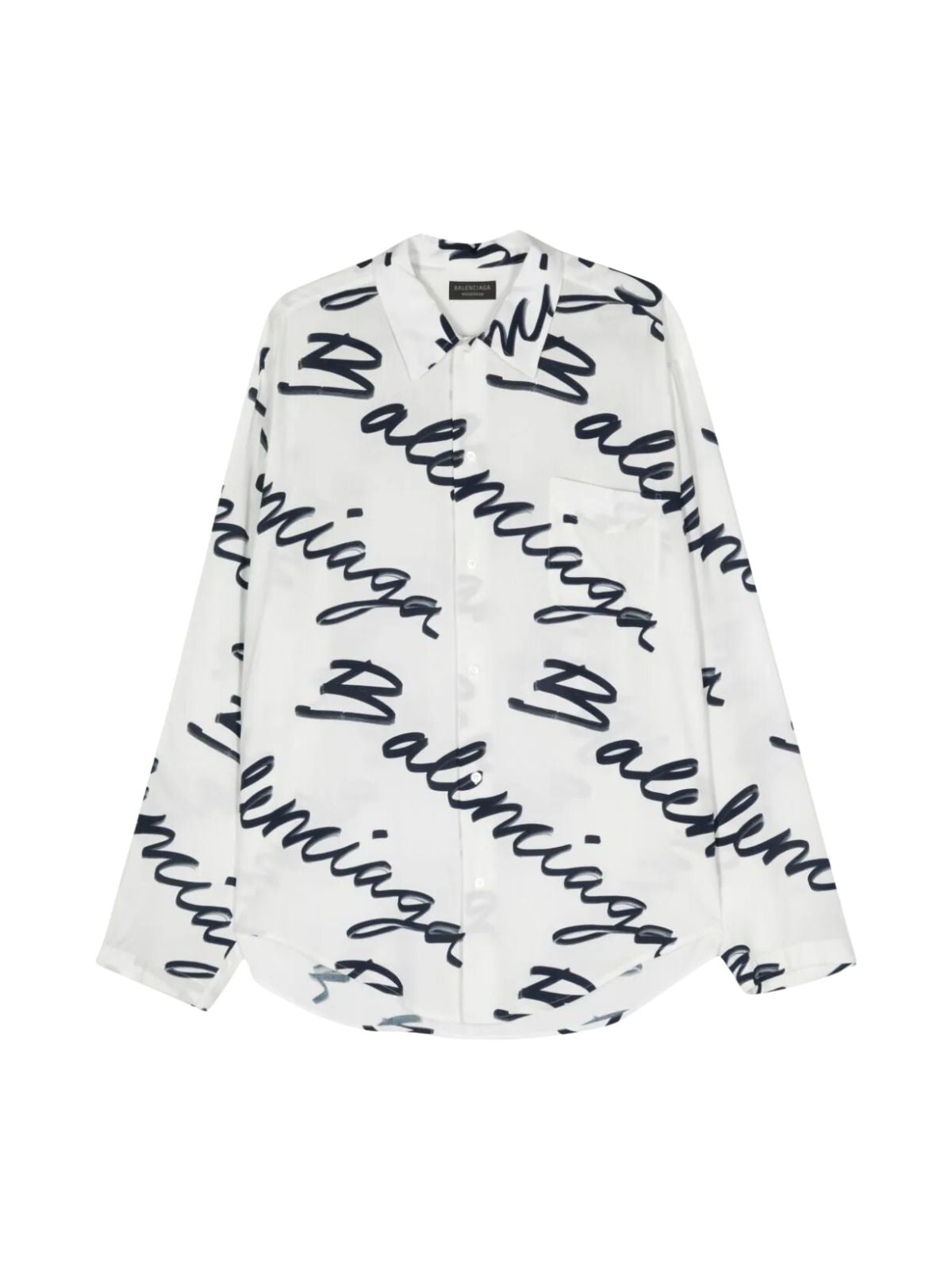 Balenciaga Shirt Allover Logo White - 1