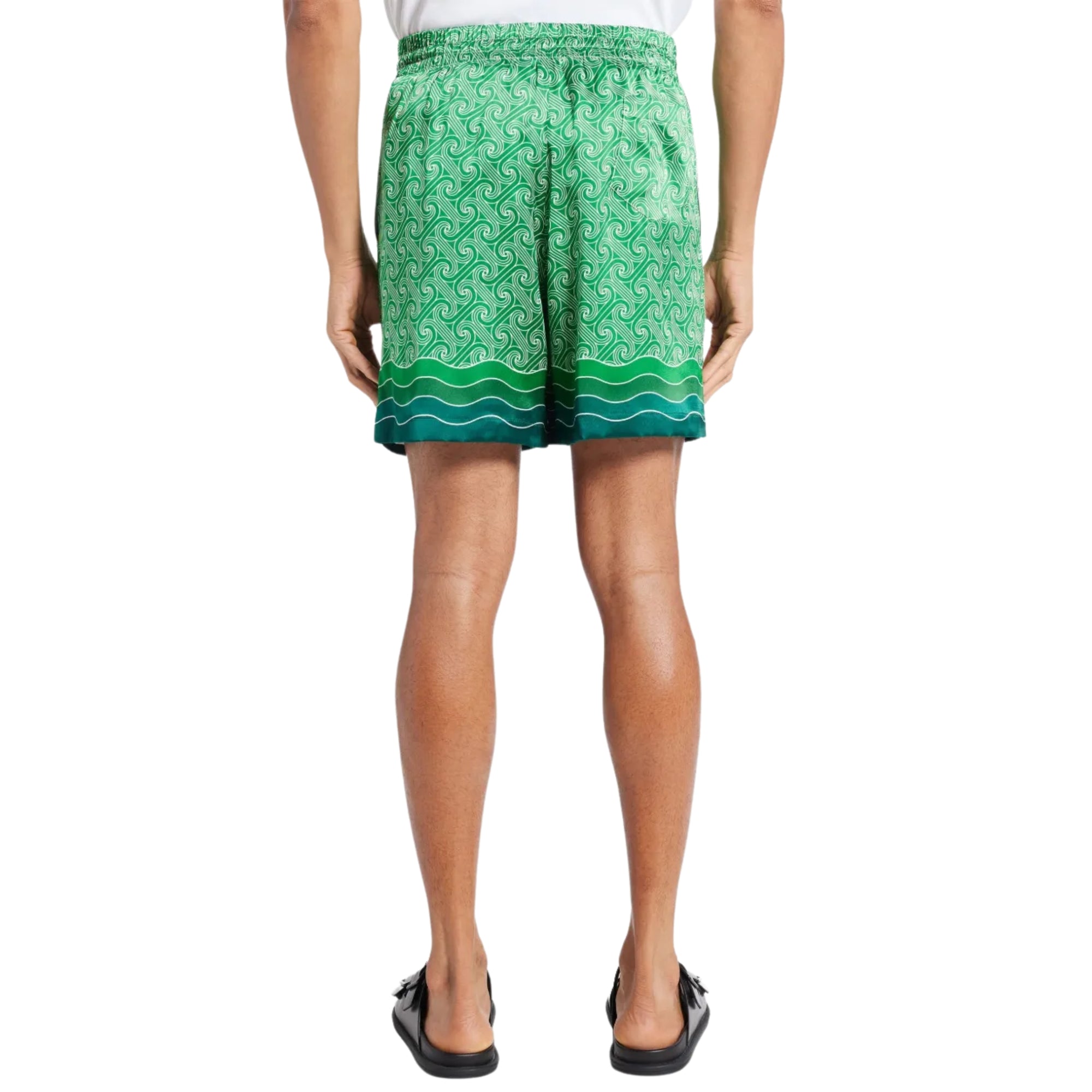 Casablanca Shorts Drawstring Column Monogram Green