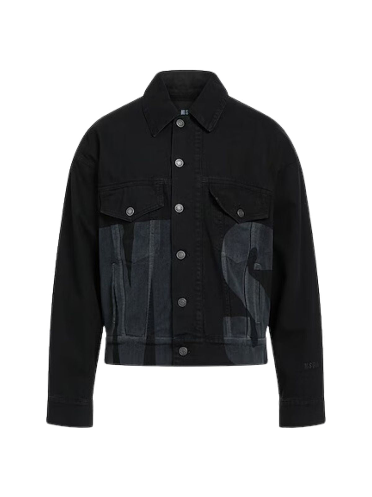 Msgm  Jacket Logo Denim Black - 1