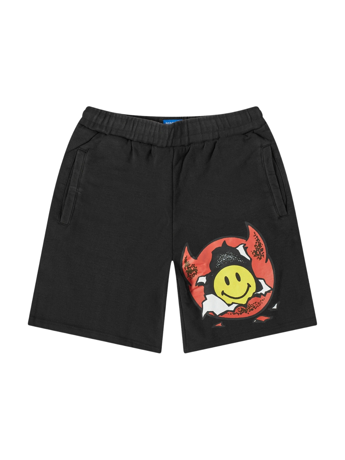 Market Shorts Smiley Inner Peace Washed Black