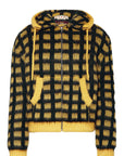 Marni Sweater Check Fields Zip Hooded Yellow-Black