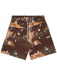 Msgm Shorts Allover Print Brown