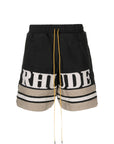 Rhude Shorts Embroided Logo Black-Khaki