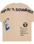 Aape T-Shirt Apes And Planet Earth Multi-Light Beige