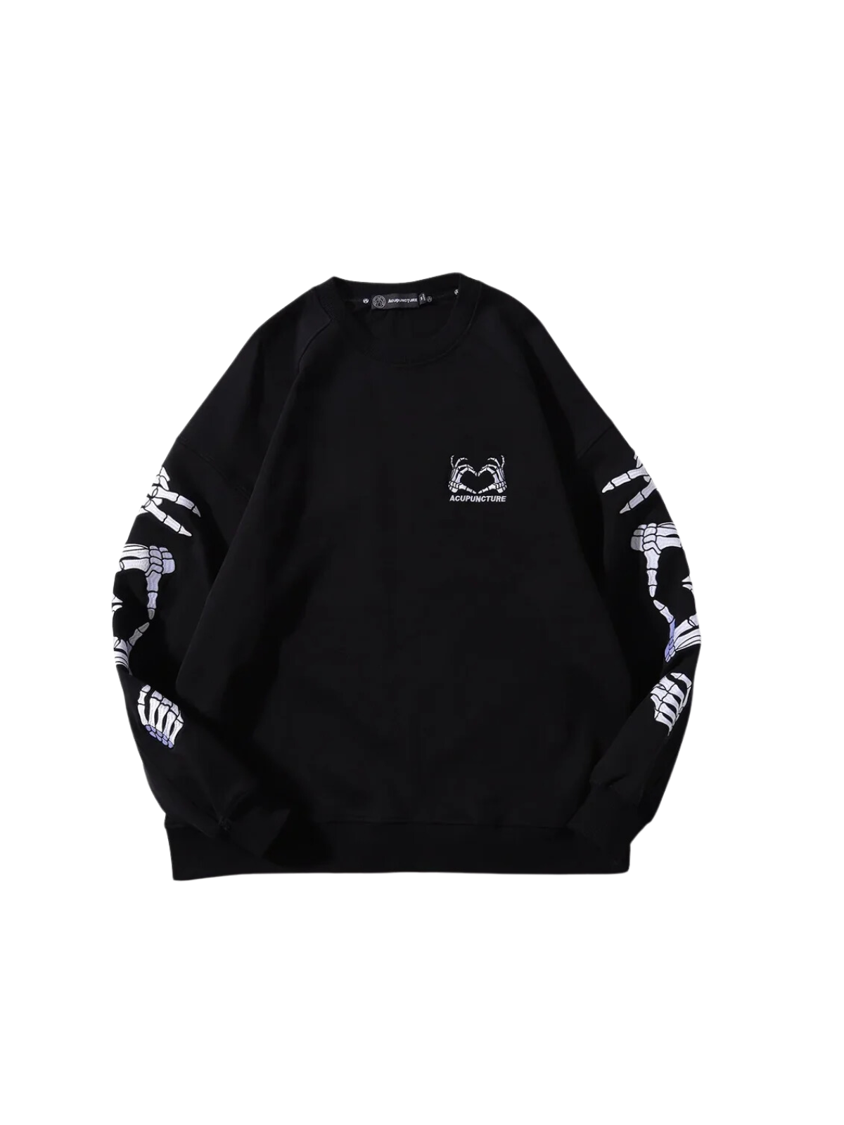 Acupuncture Sweater Skull Heart Black - 1