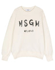 Msgm Sweater Logo Cream