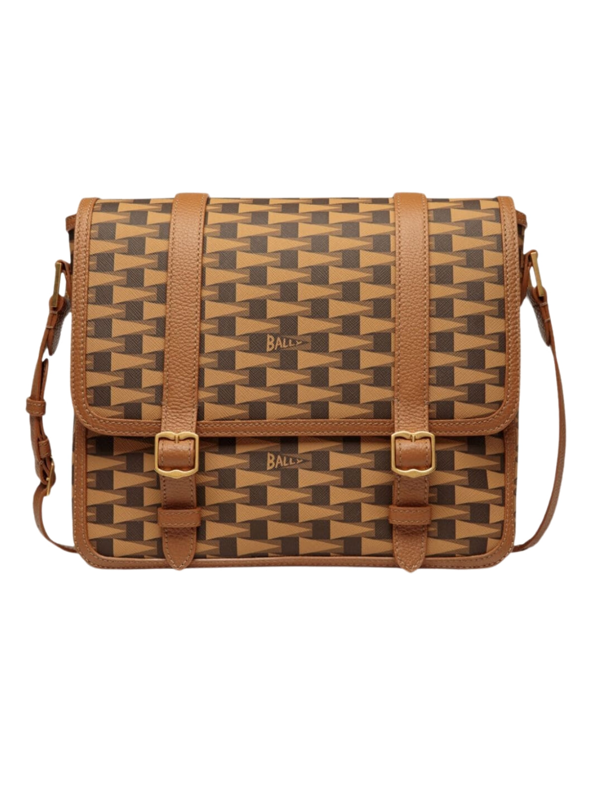 Bally Bag Pennant Messenger Monogram Logo Brown - 1