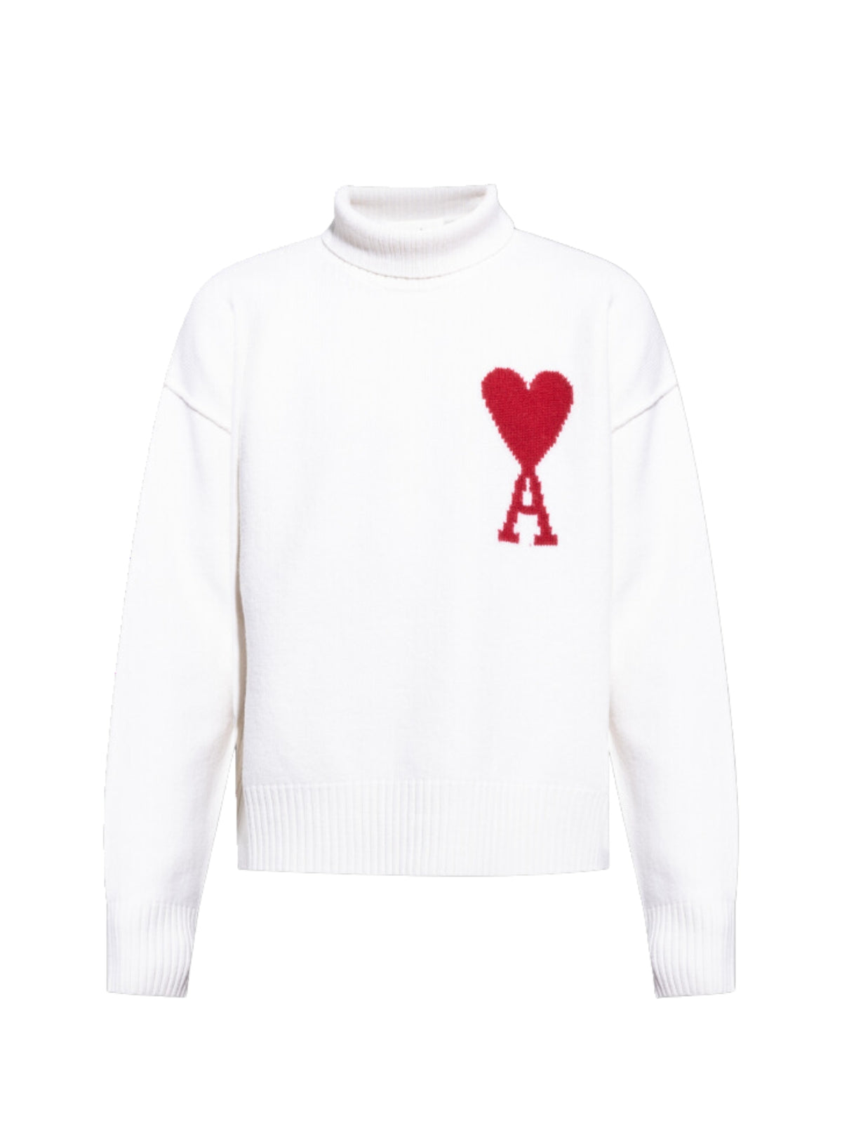 Ami  Sweater Big  Logo Poloneck White - 1