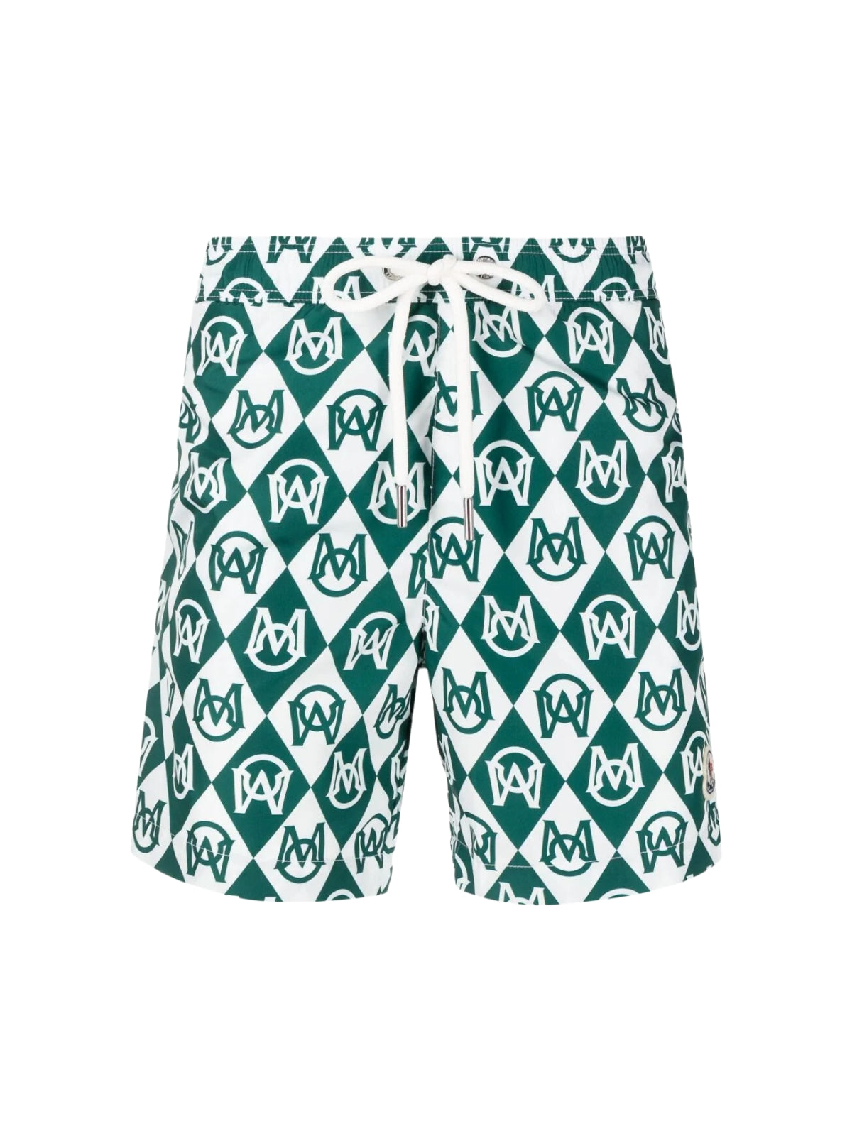 Moncler Shorts Monogram Logo Green-White - 1