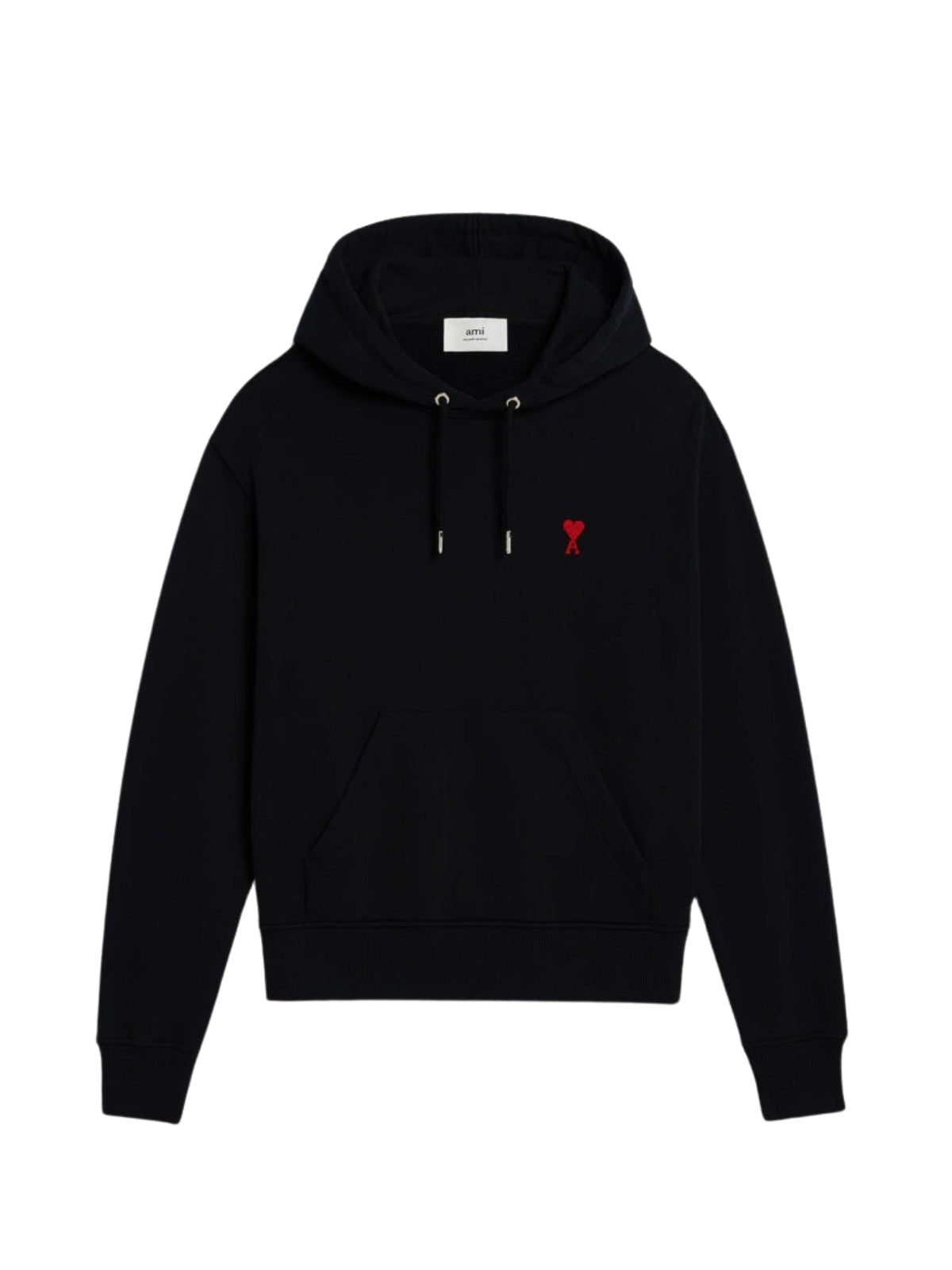 Ami Sweater Logo Hoodie Black-Red - 1