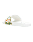 Casablanca Slide Embroidered Terry White Laurel