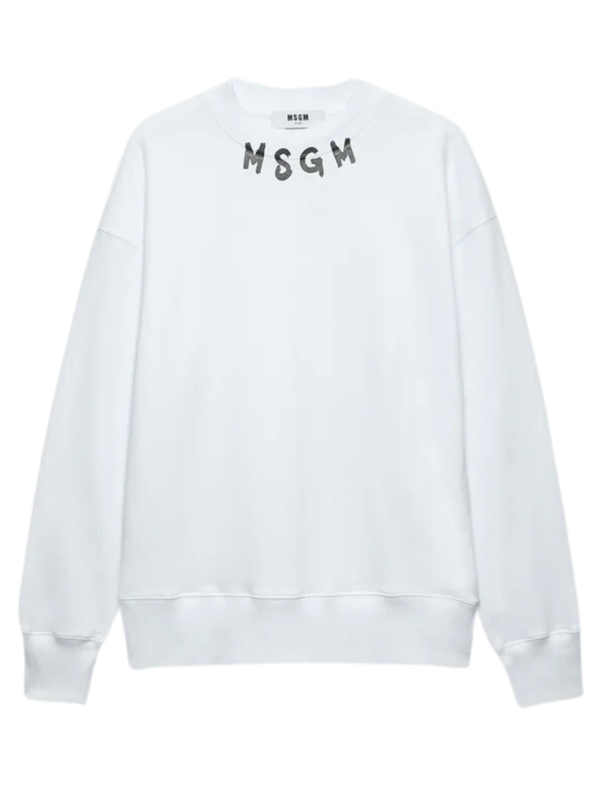 Msgm Sweater Neck Logo White