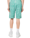 Ice-Cream Shorts Text Print Green