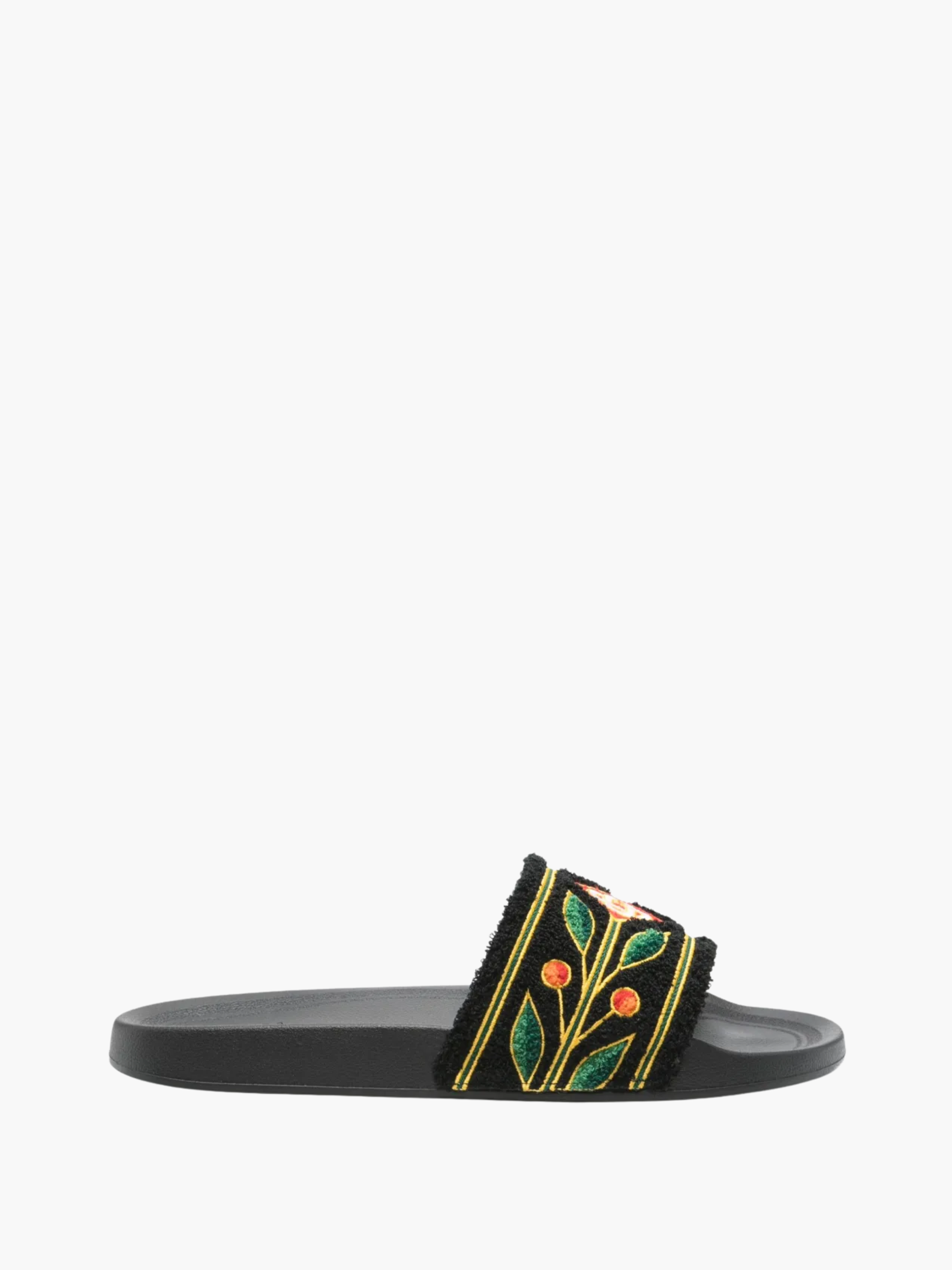 Casablanca Mens Embroidered Terry Sliders Black