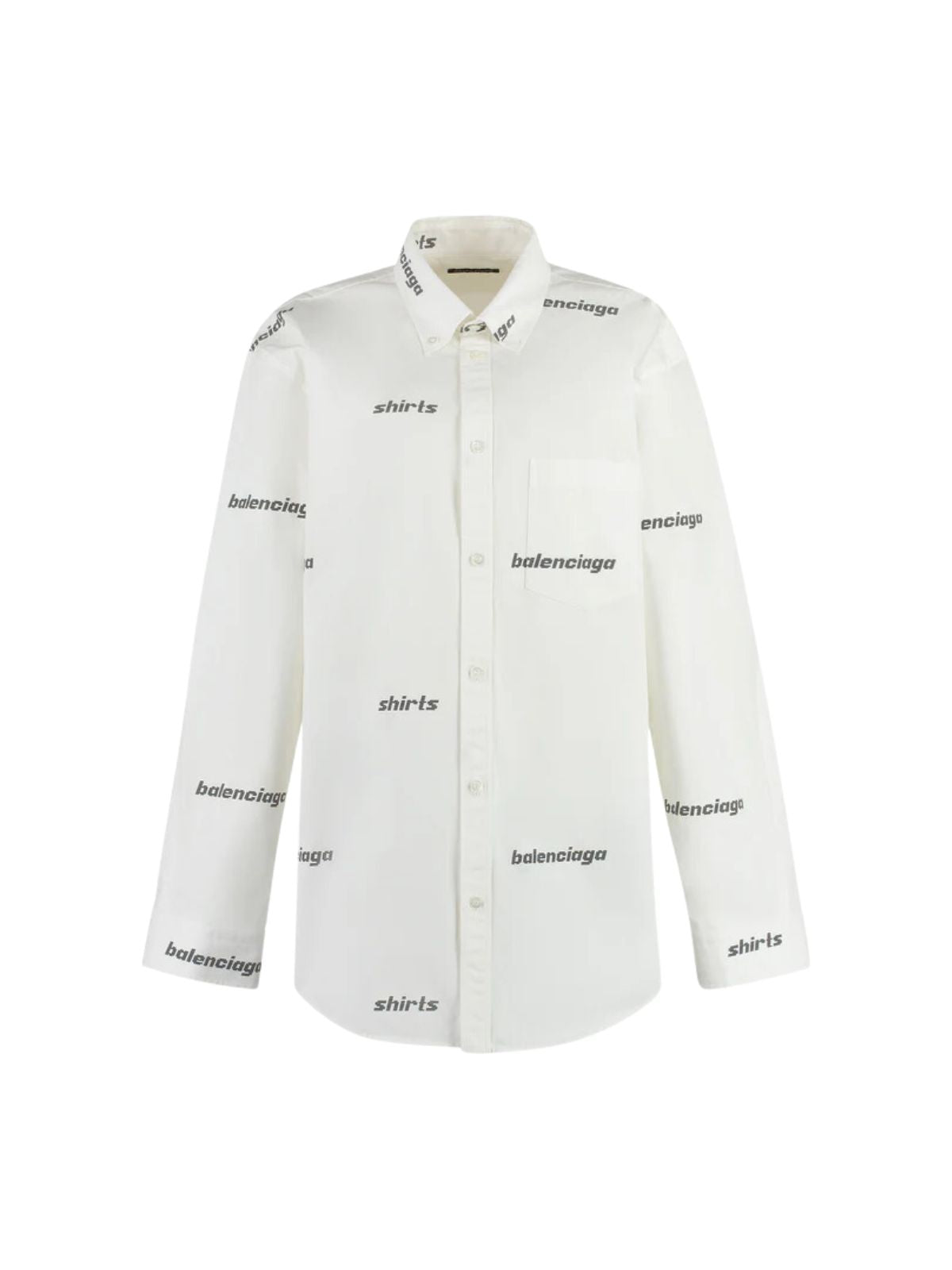 Balenciaga Shirt Allover Bb White - 1