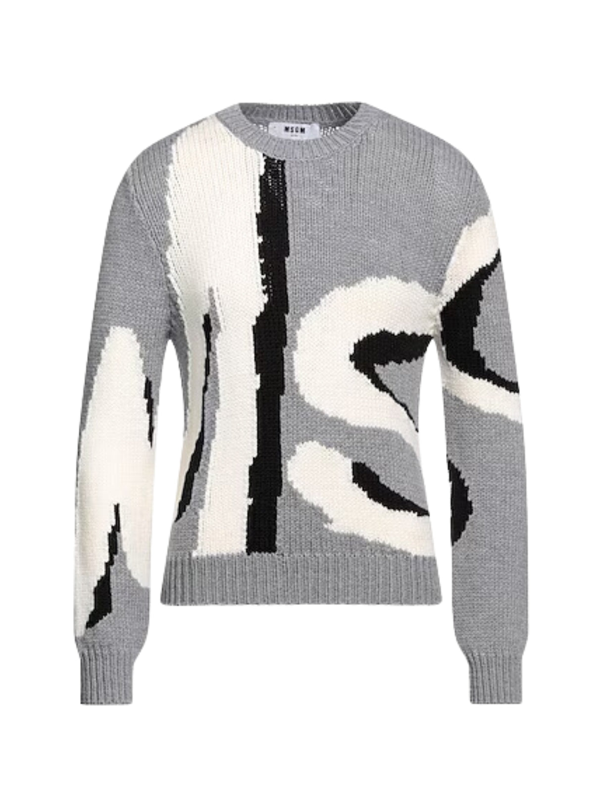 Msgm  Sweater Slim Logo Grey - 1