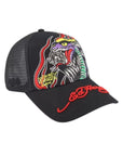 Ed Hardy Cap Snake-Flametwill Trucker Black-Black