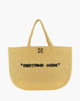 Off-White Bag Black Logo Print Light Brown