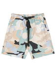 Msgm Shorts Poplin Jacquard Patterned Geo Camo