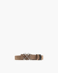 Off-White Belt Suede Silver Buckle Logo Brown