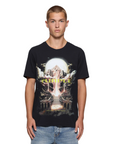 Purple T-Shirt Graphic Print Logo Black