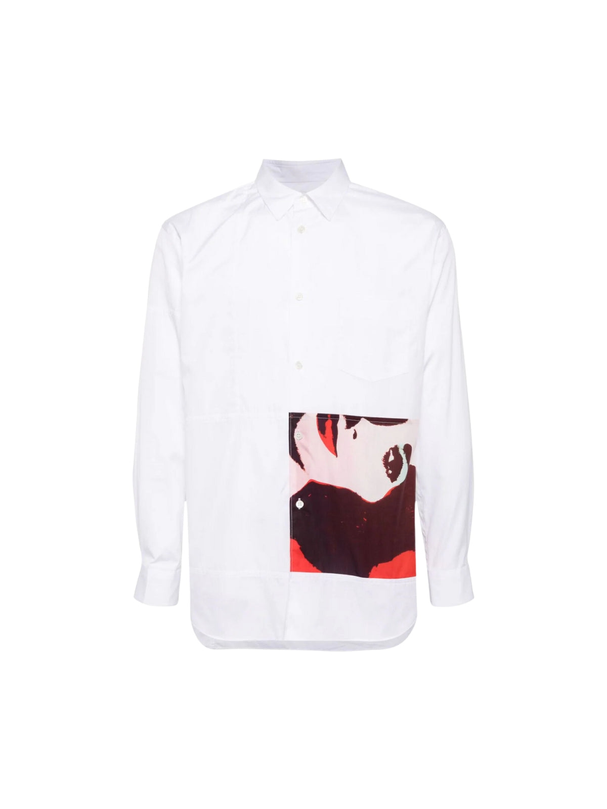 Comme Des Garcons Shirt Graphic Print Left White