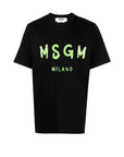 Msgm T-Shirt Logo Black-Lime