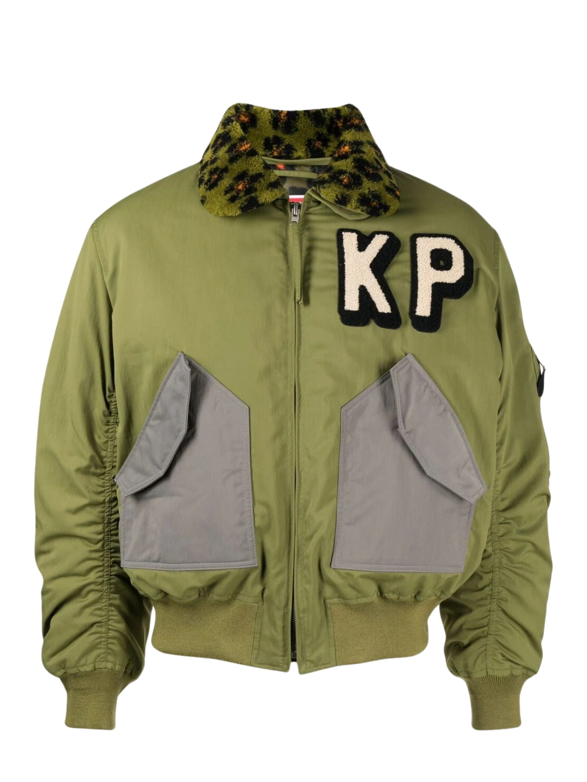 Kenzo Jacket Bomber Logo Kp Khaki