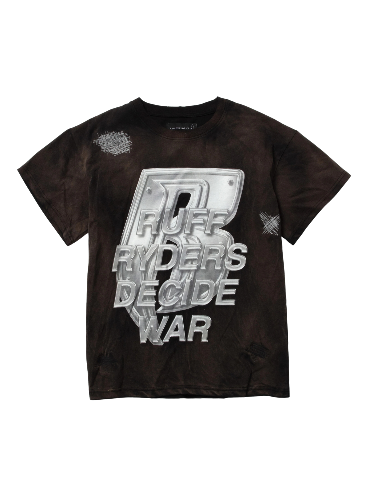 Who Decides War T-Shirt Ruff Ryders Short Sleeve Rust