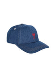 Ami Cap De Coeur Embroidery Denim Used Blue - 1