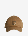 Maison Kitsune Cap Fox Head Canvas Brown