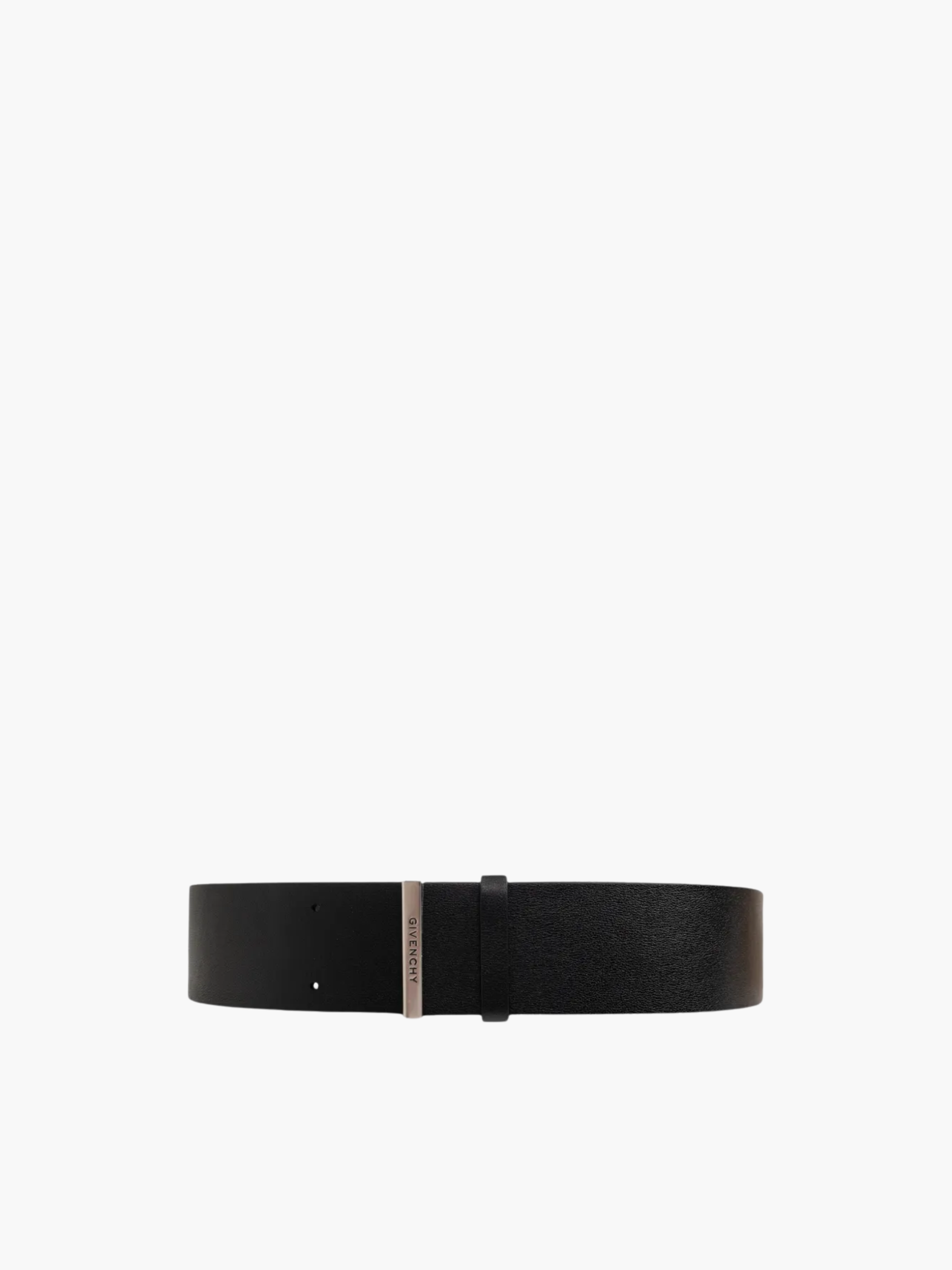 Givenchy Logo Belt Canvas Silver Edged Black