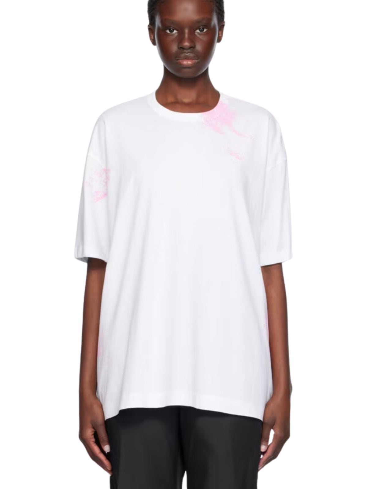 Comme Des Garcons T-Shirt Oversized Splatter Pink-White