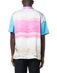 Blue Sky Inn Shirt Abstract Pattern Pink-White-Blue