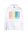 Vtmnts Sweater Rainbow Barcode Hoodie White