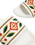 Casablanca Slide Embroidered Terry White