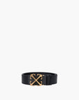 Off-White Belt Bronze Buckle Logo Black