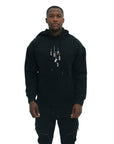 Capone Sweater Hooded Colourful Backprint Black