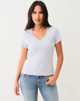 True Religion Hs Ombre Crystals V Neck Tee Zen Blue