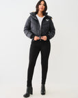 True Religion Fur Trim Puffer Jacket Jet Black