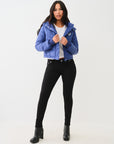 True Religion Fur Trim Puffer Jacket Sodalite Blue