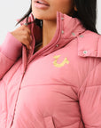 True Religion Fur Trim Puffer Jacket Mauvewood