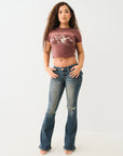 True Religion Joey Low Rise Flare Flap Amestoy W/ Destroy