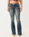 True Religion Joey Low Rise Flare Flap Amestoy W/ Destroy